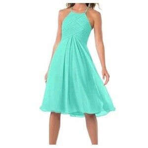 Azazie Adriana Bridesmaid Dress Prom Formal A-line Pleated Chiffon‎ Size A16 NWT